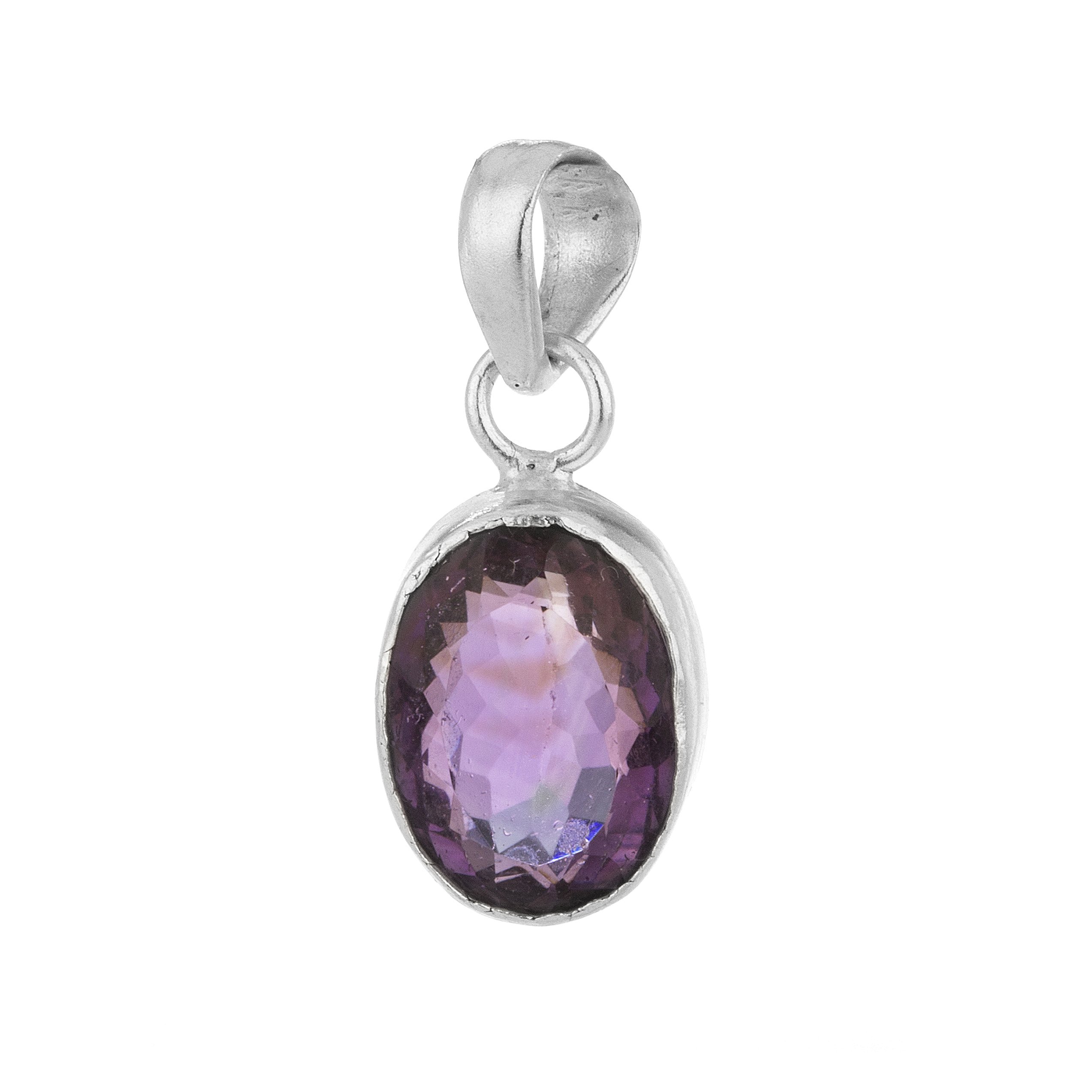 Amethyst Pendant in sterling Silver 925 With German Silver Chain Original Certified For Men And women Amethyst Stone-image-13