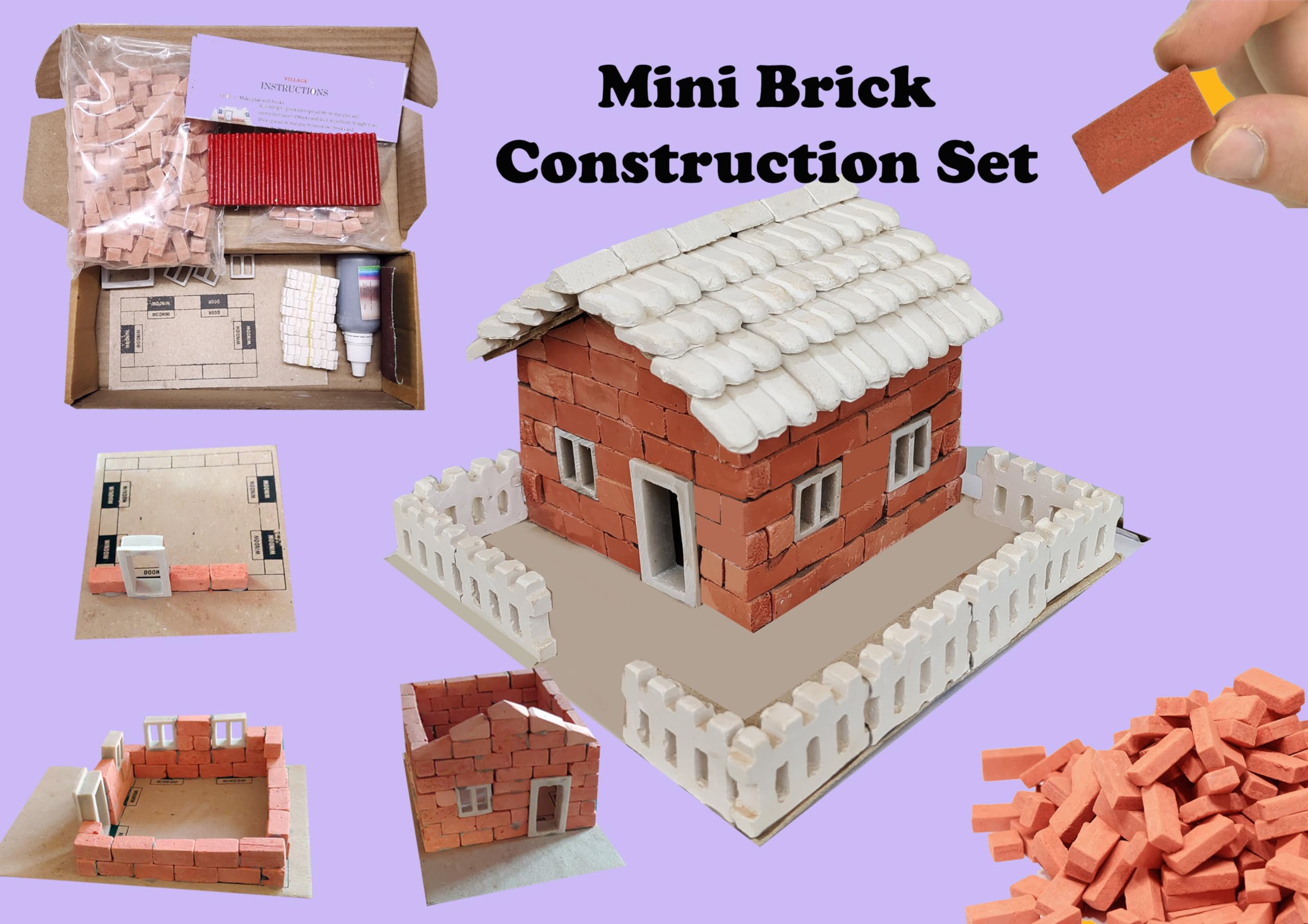 kraft kala Mini Bricks construciton Set(Cottage House) DIY Build A Home Kit - Image 2 thumbnail