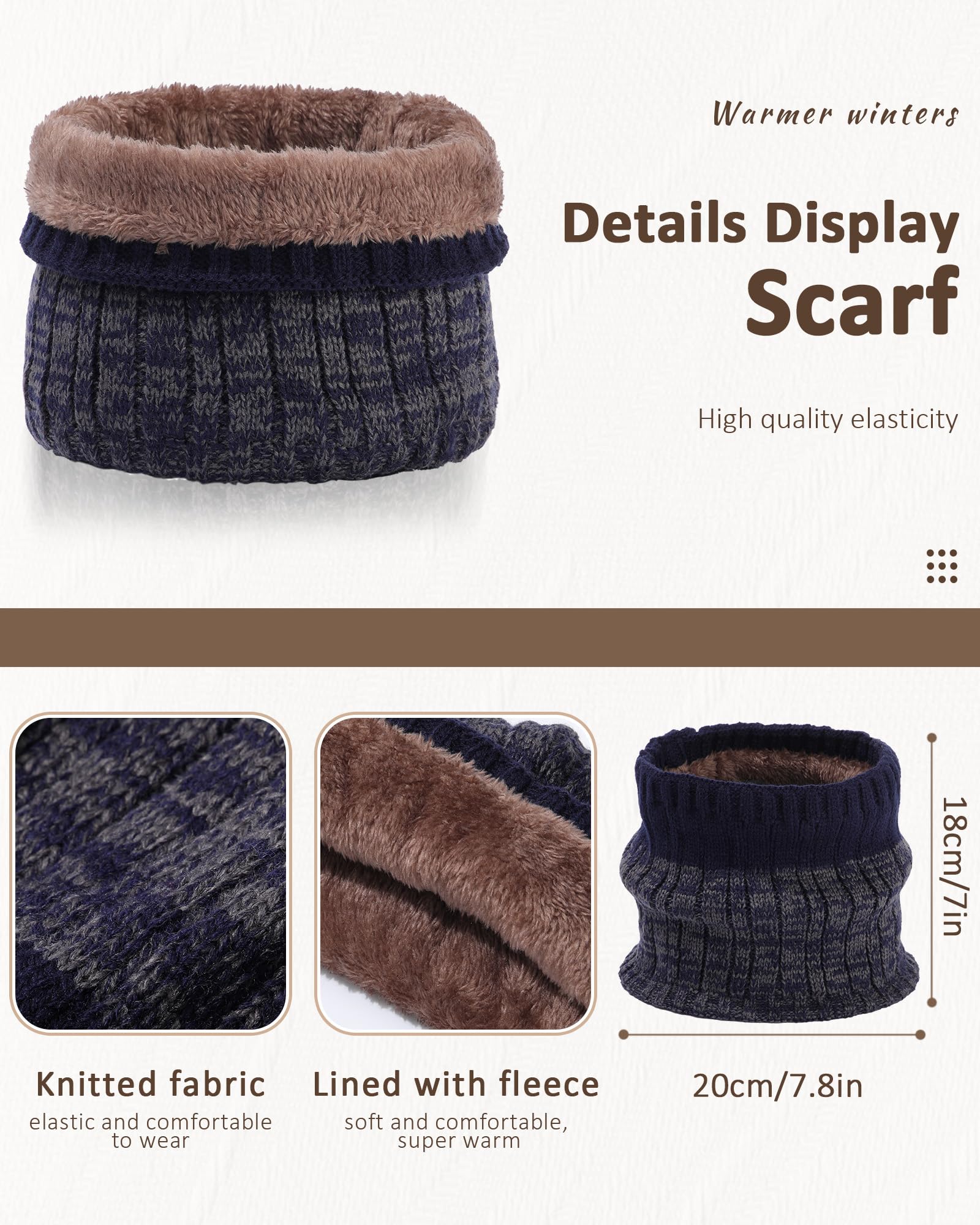 WELROG Gorro de Invierno para niños, Bufanda, Guantes para niños y niñas, Gorro de Invierno, Conjunto de Bufanda para niños de 4 a 15 años, Gorro de Punto