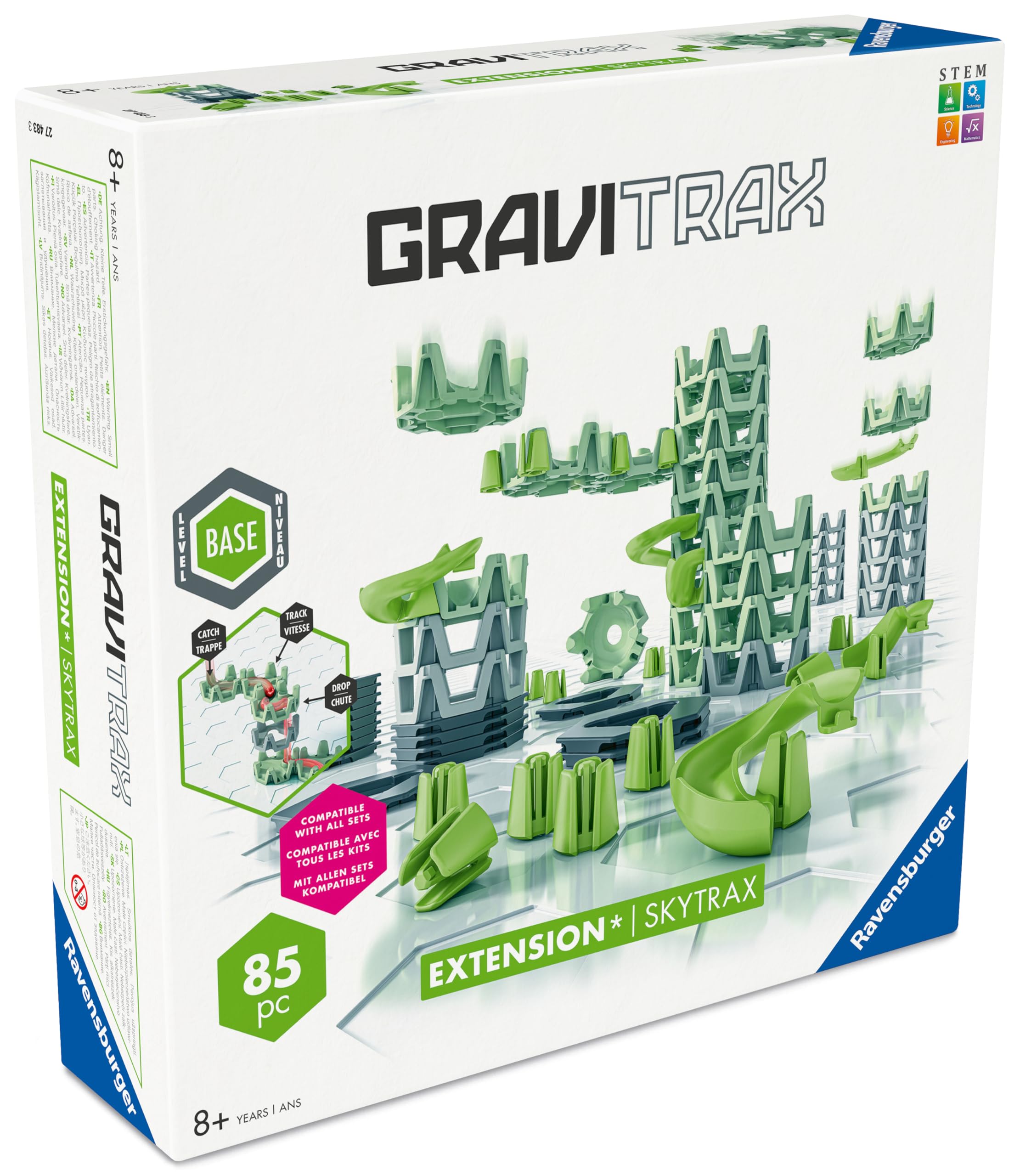 Ravensbuger GraviTrax Extension Skytrax - Estensione GraviTrax per le tue spettacolari piste da baseball - giochi da corsa e da costruzione in marmo da 8 anni