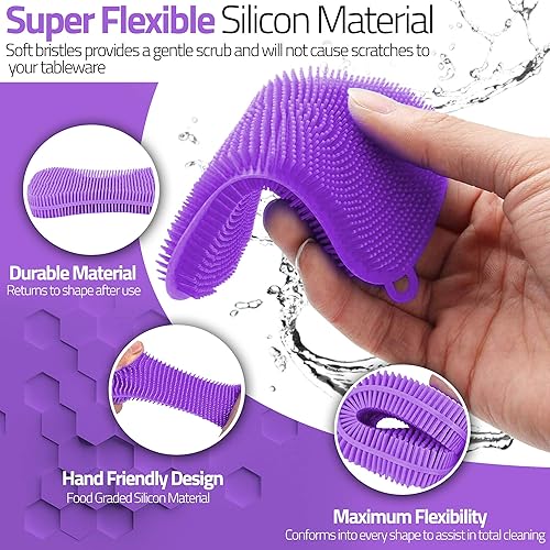 Miniatura 3 de Esponjas de silicona para limpieza, utensilios de cocina, 3 esponjas para fregar platos, cepillo para fregador, accesorios para el hogar