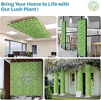 Vista 7 de Patio Paradise Paneles de pared de césped artificial de 20"x20" (6 unidades), telón de fondo de vegetación, seto de boj sintético, pantalla
