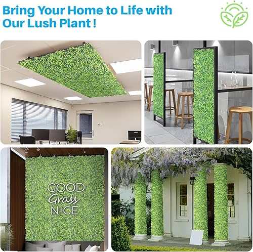 Miniatura 7 de Panel de madera de boj artificial para patio, 20 x 20 pulgadas, pantalla para cerco, decorativo para privacidad, pared verde, 1 a 30 unidades.