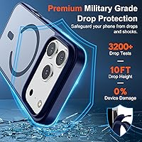 Vista 898 de SUPFINE - Funda magnética para iPhone 13 Pro Max (compatible con MagSafe), (protección contra caídas de grado militar de 10 pies), delgada, Negro