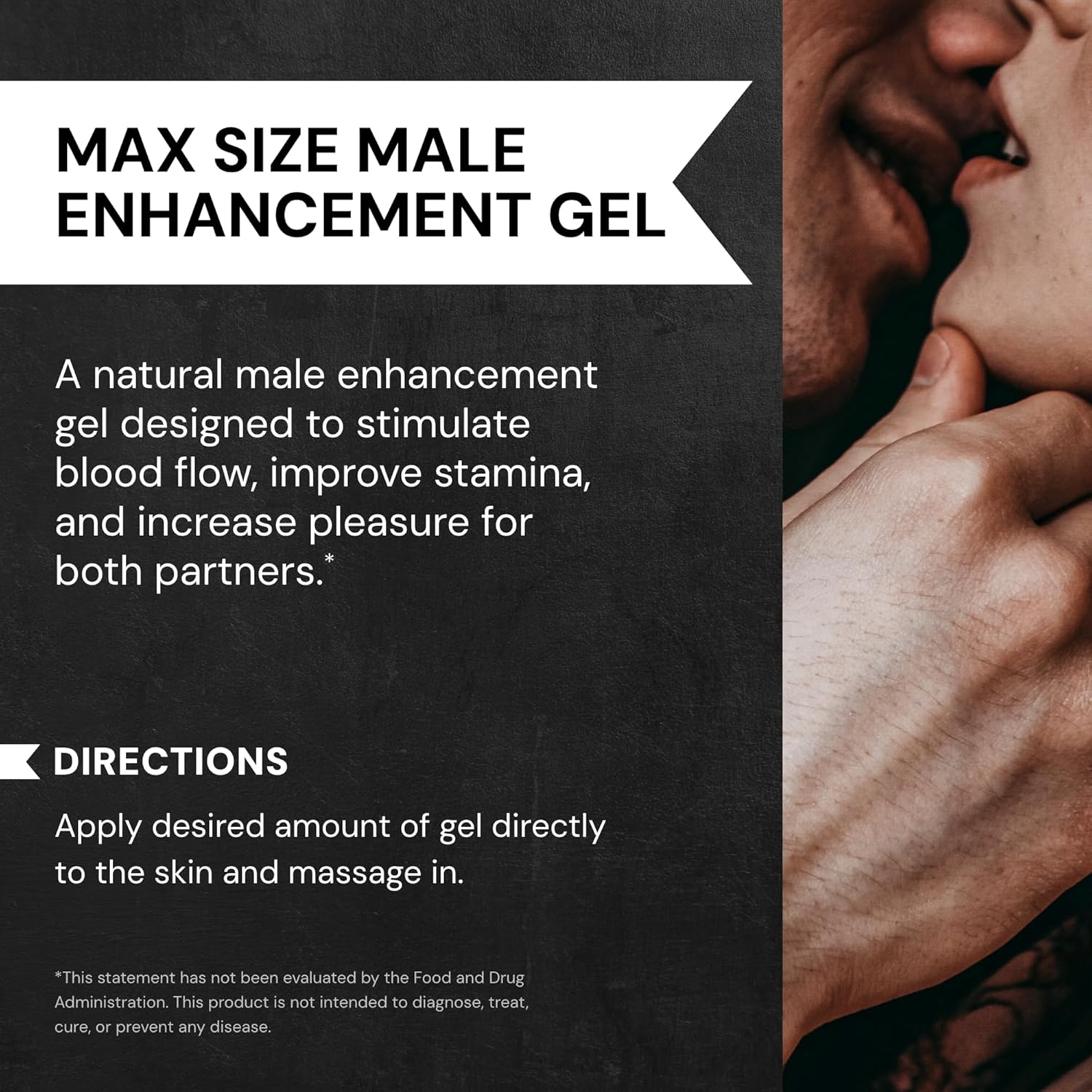 Swiss Navy MAX Size Male Enhancement Cream - 5 oz - Non-Oily, Non-Greasy Gel Moisturizer - Natural Herbal Cream for Men’s Intimate Health - Fast Transdermal Absorption