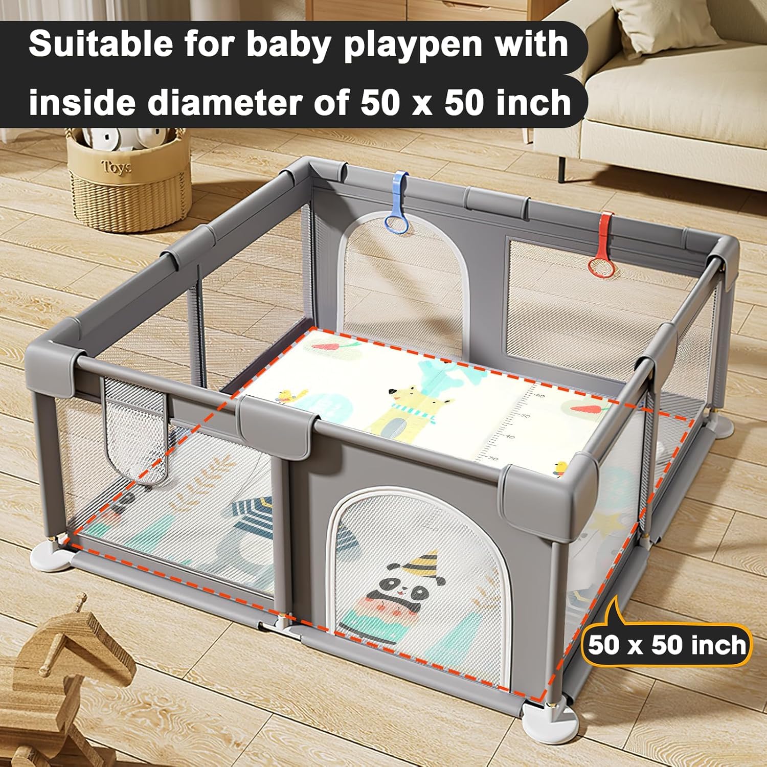 Gutsbox Tappeto Gioco Bambini Pieghevole 120x120x1cm Tappeto Gioco Neonato Pieghevole XPE Tappetino Bambini Pieghevole e Reversibile, Non Tossico, Antiscivolo