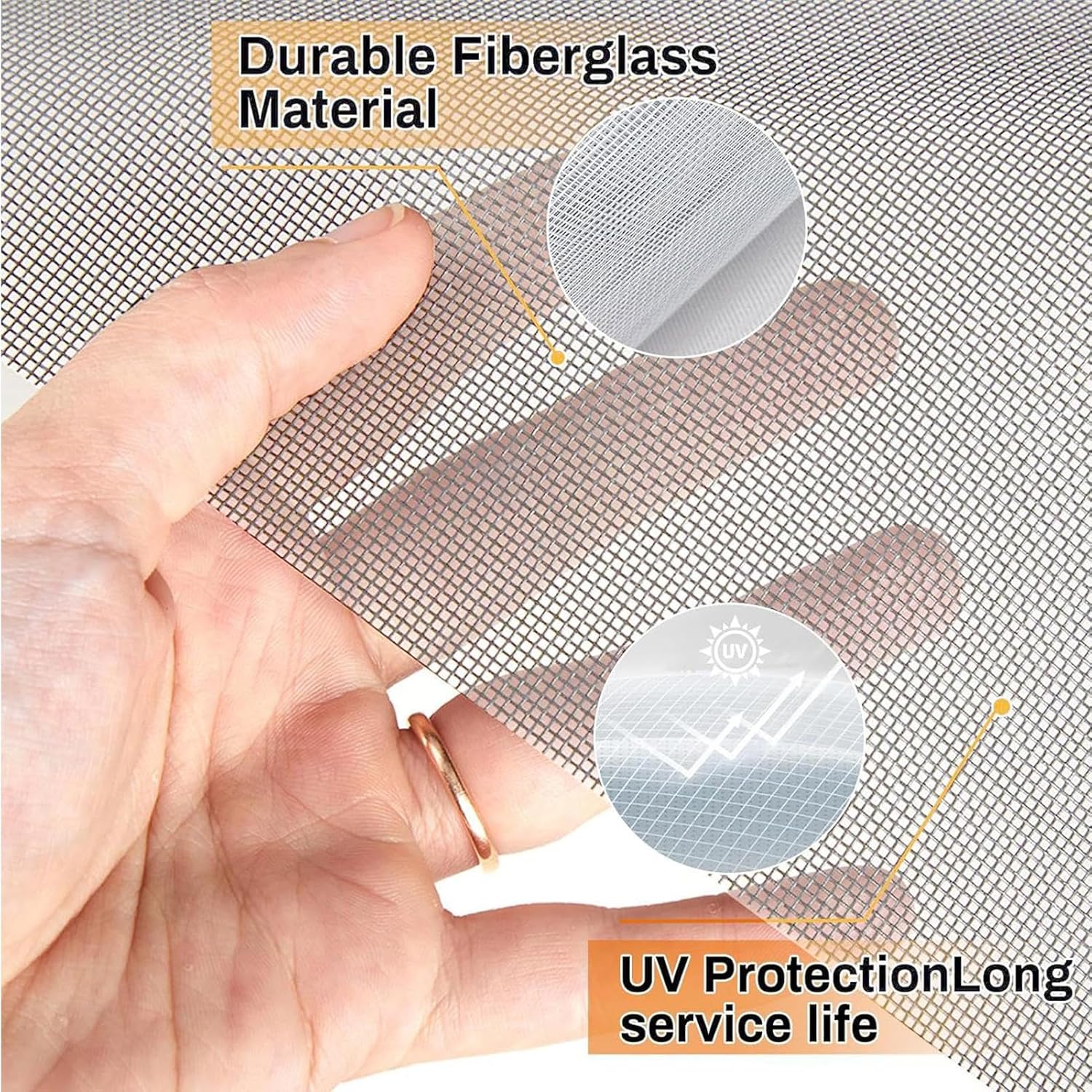 Window Screen Replacement - Window Screen Mesh, Sliding Screens Replacement Kit, 157x47 Inch Replacements for Windoww Screens, Heavy-Duty Roll, Sliding Door Repair Kit, Pet Proof for Porch, Patio