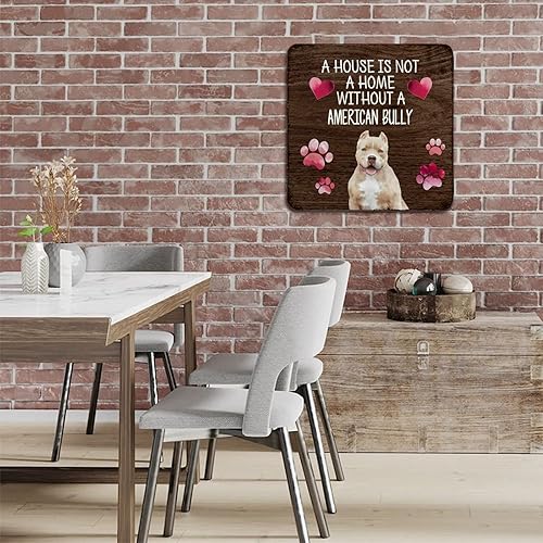 Miniatura 5 de Cartel de metal divertido para perro con diseño de A House Is Not A Home Without A American Bully de A House Is Not A Home Without A American Bully