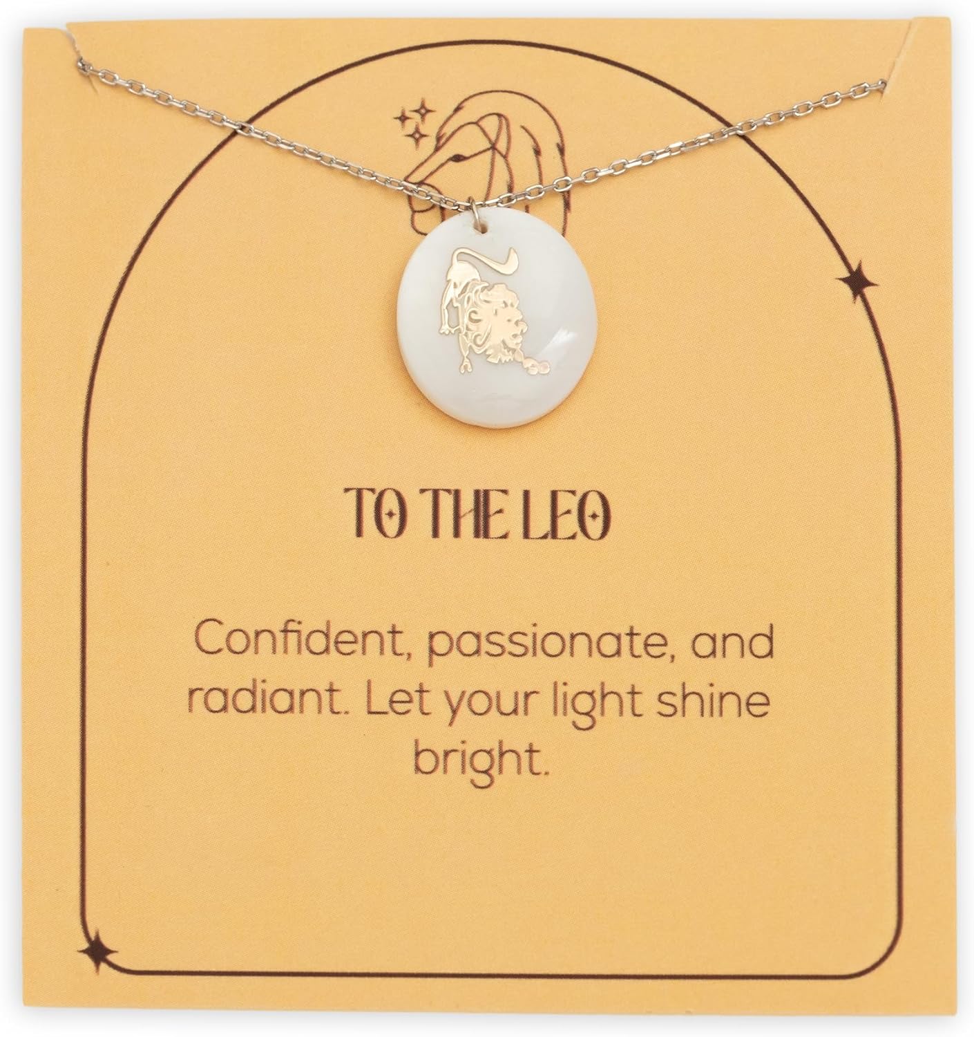 Zodiac Sign Necklace – Mother of Pearl Pendant – Available in Two Finish 925 Sterling Silver and 14K Gold Plated – Adjustable Chain – Horoscope Jewelry Gift with Zodiac Card & Gift Box