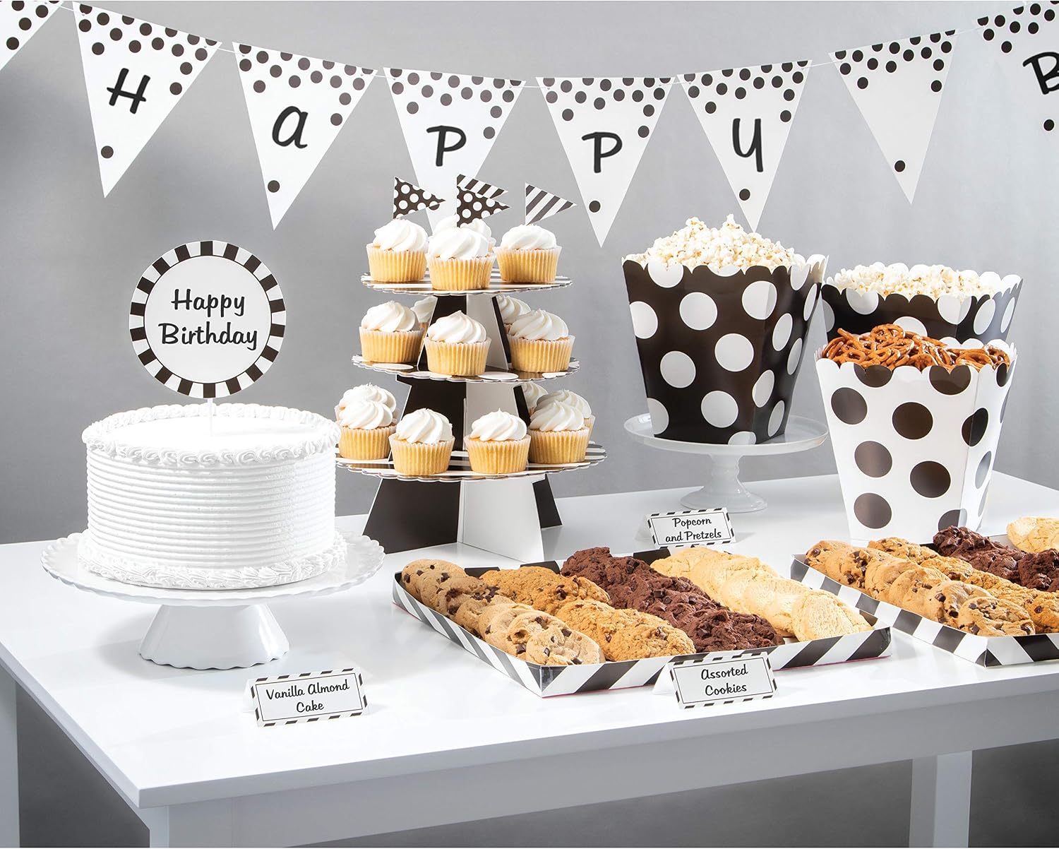 Creative Converting 346205 Black And White Treat Table Kit
