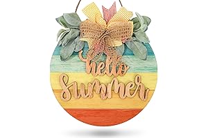 Whaline Hello Summer Wooden Hanging Sign: Warm Welcome for Summer