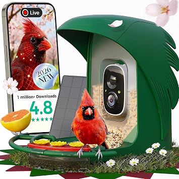 PerchMe 2026 New AI Bird Feeder with Camera Solar Powered -2K HD Live View,Smart Bird House Camera Wireless Outdoor,DIY Add-ons,Pefect Birding Gift for Parents & Families