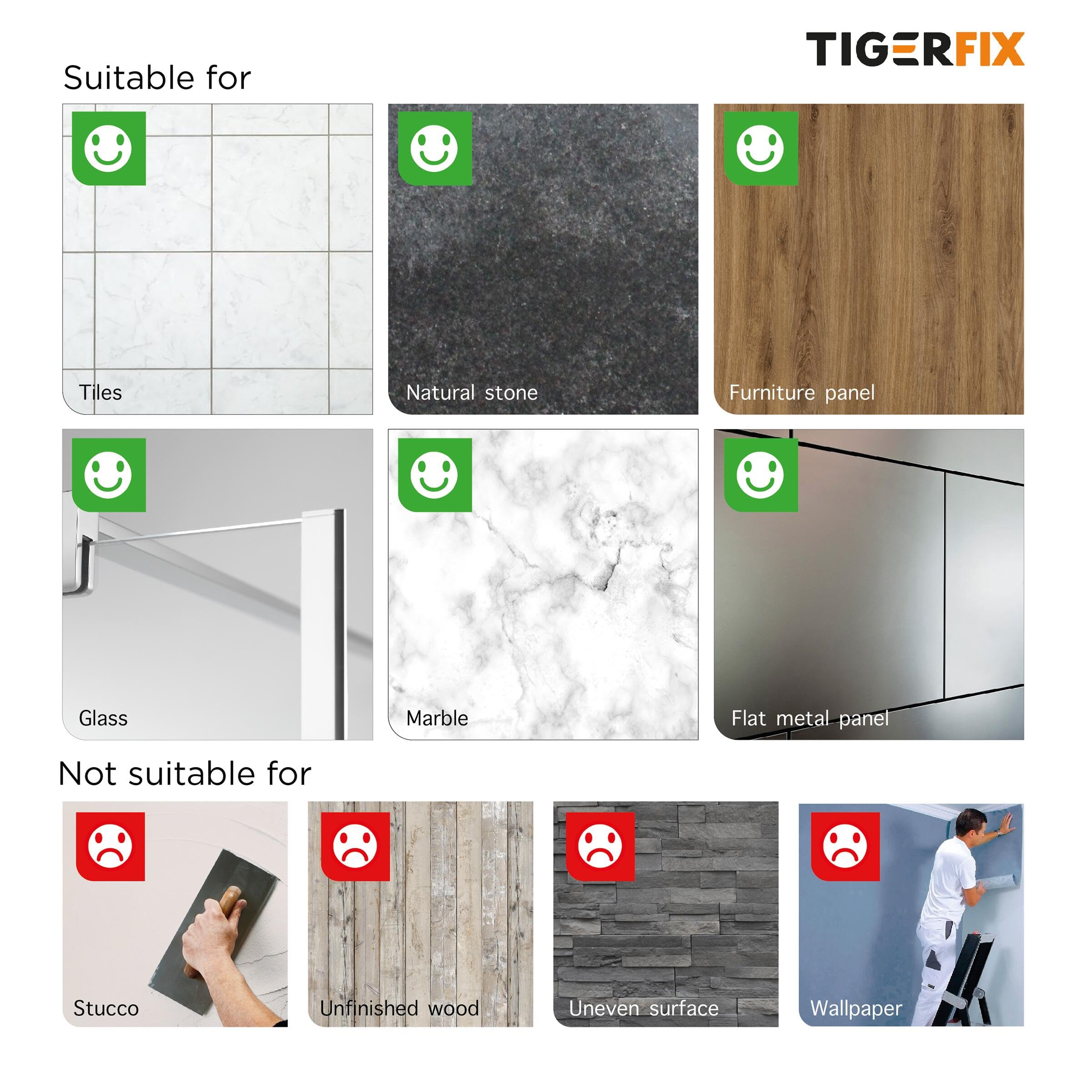 Tiger Sistema adesivo fisso per serie Tiger senza foratura