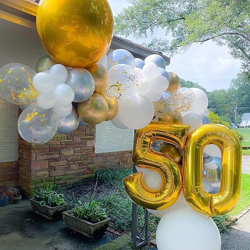 Miniatura 10 de Globos dorados de 40 pulgadas con el número 20, gigantes, gigantes, gigantes, gigantes, enormes, 20 de aluminio de Mylar con número de helio, globos