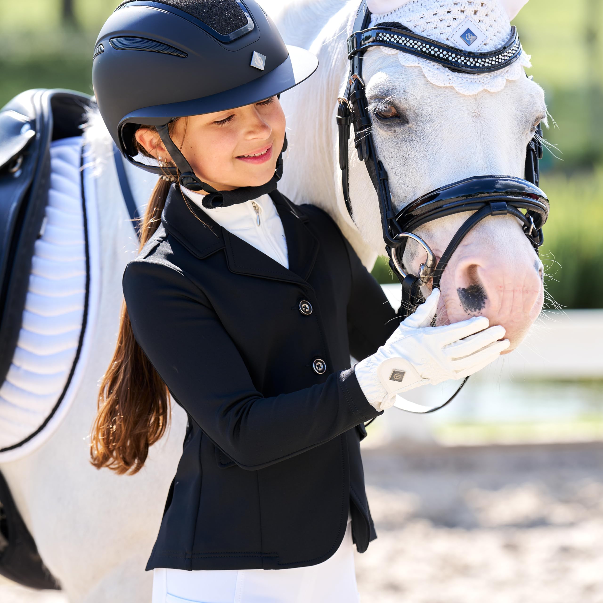 Imperial Riding Kinder Turnierjackett IRH Basic, Turnierjacke mit 3-Knopf-Verschluss, ungefüttert, mit Pattentaschen und Rückenschlitzen