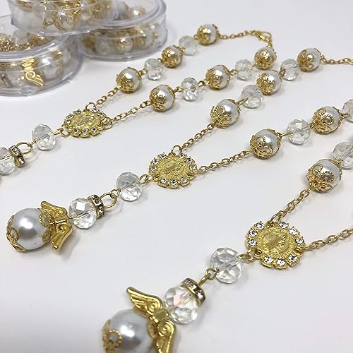 Miniatura 3 de YRP 12 Bautizo Recuerdos pulsera de ángel de oro blanco