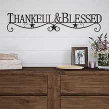 Lavish Home Metal Cutout-Thankful and Blessed Wall Sign-3D Word Art Home Accent Decor-Modern Rustic or Vintage Farmhouse S...