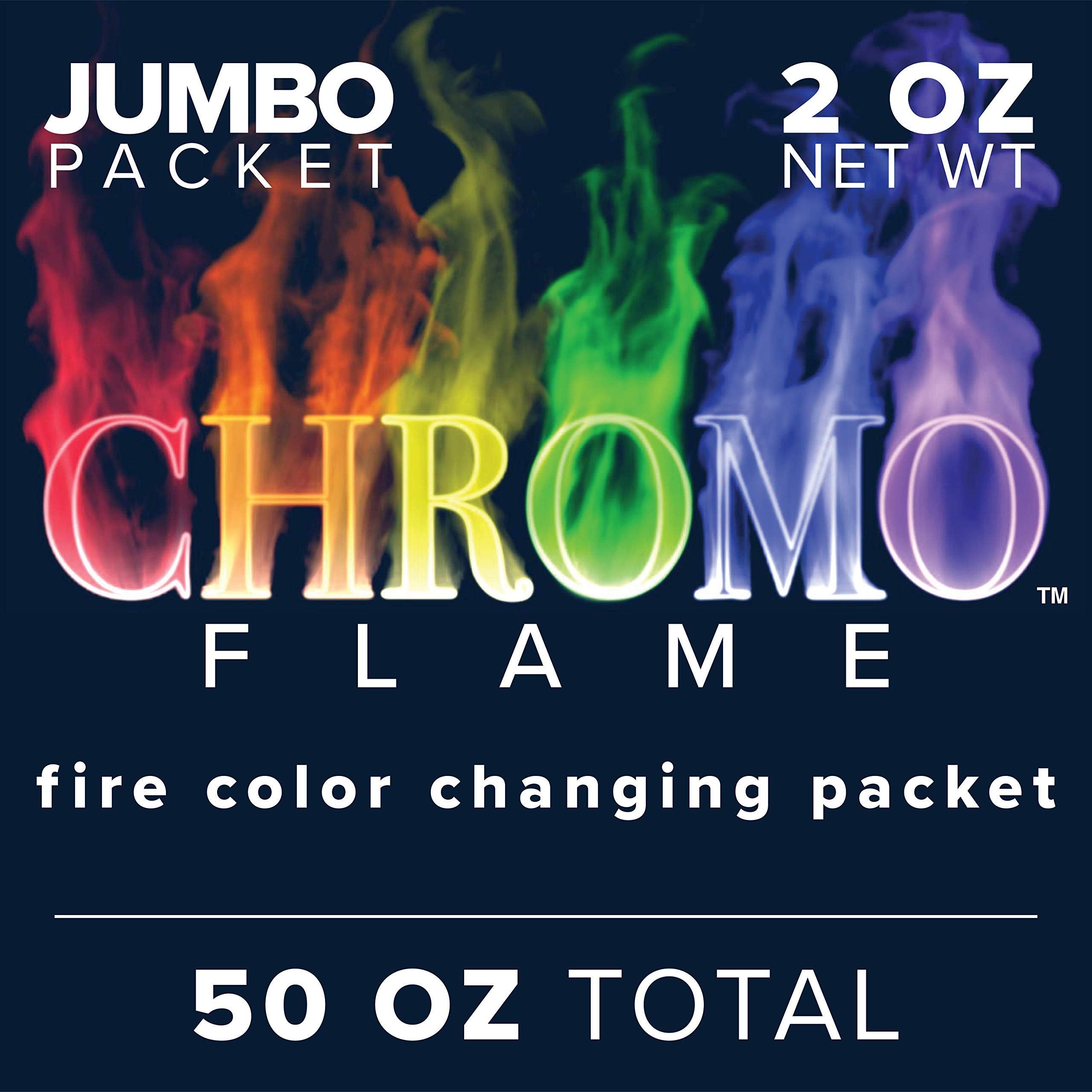 Fire Color Changing Packets for Fire Pit, Campfire, Bonfire, Outdoor Fireplace | Mystic, Colorful, Magic, Rainbow Flames | 50 oz Total, 25-2 oz Jumbo Packets