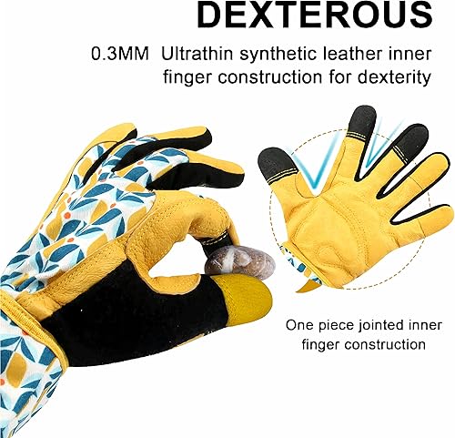 Miniatura 3 de MSUPSAV Guantes de jardinería para mujeres y hombres, guantes de jardín a prueba de espinas, guantes de trabajo, regalos de jardinería