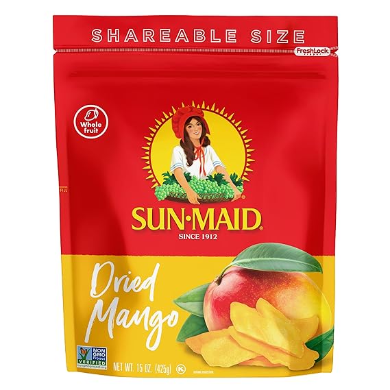 Sun-Maid Dried Mango Slices - 15 oz Resealable Bag - Sweetened with Cane Sugar - Dried Fruit Snack for Lunches and Back to School Snacks