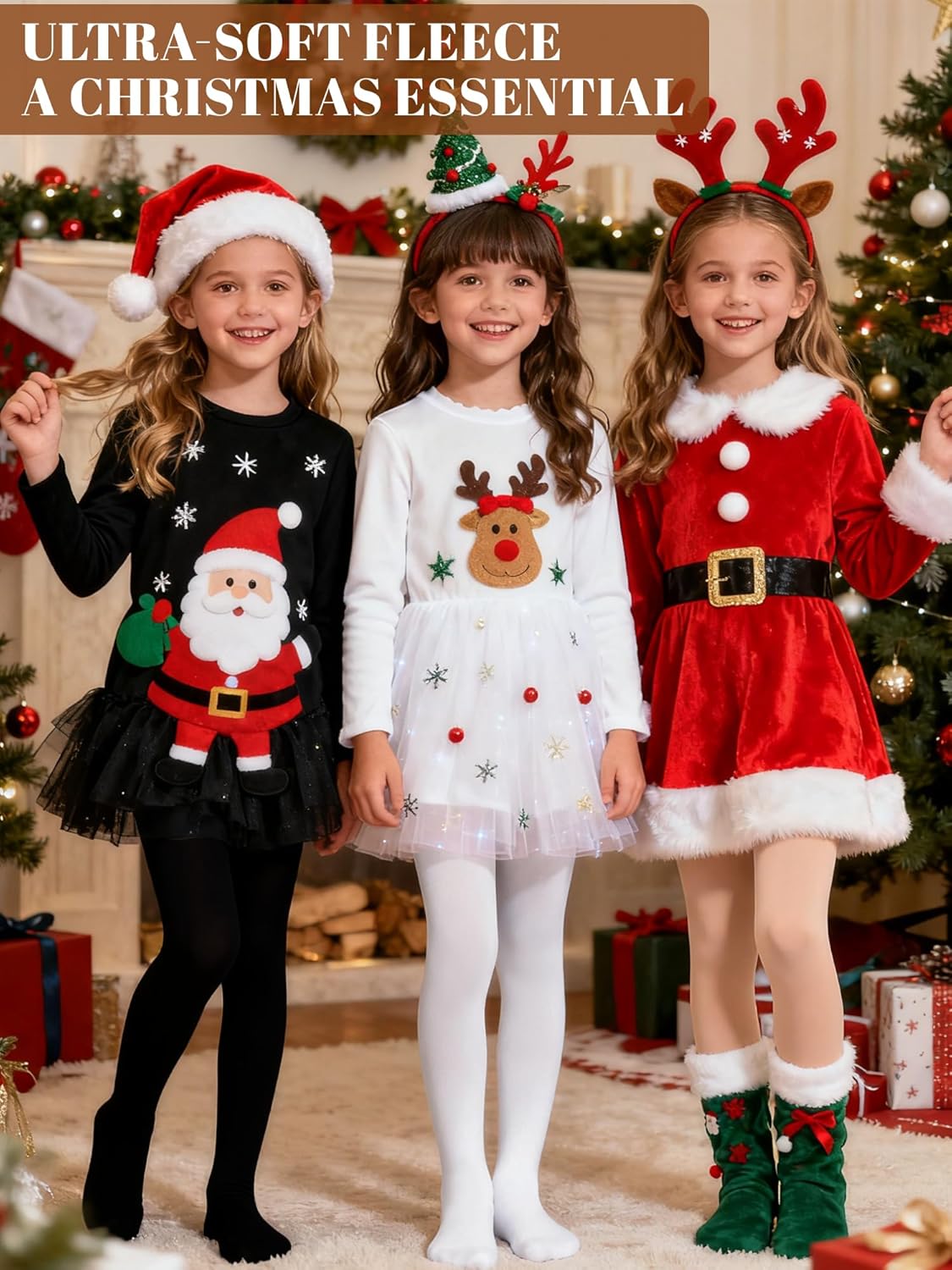 Ultra Thick Fleece Lined Tights for Girls Toddler Thermal Warm Winter Black Thick Dance Leggings for Kids - Image 7