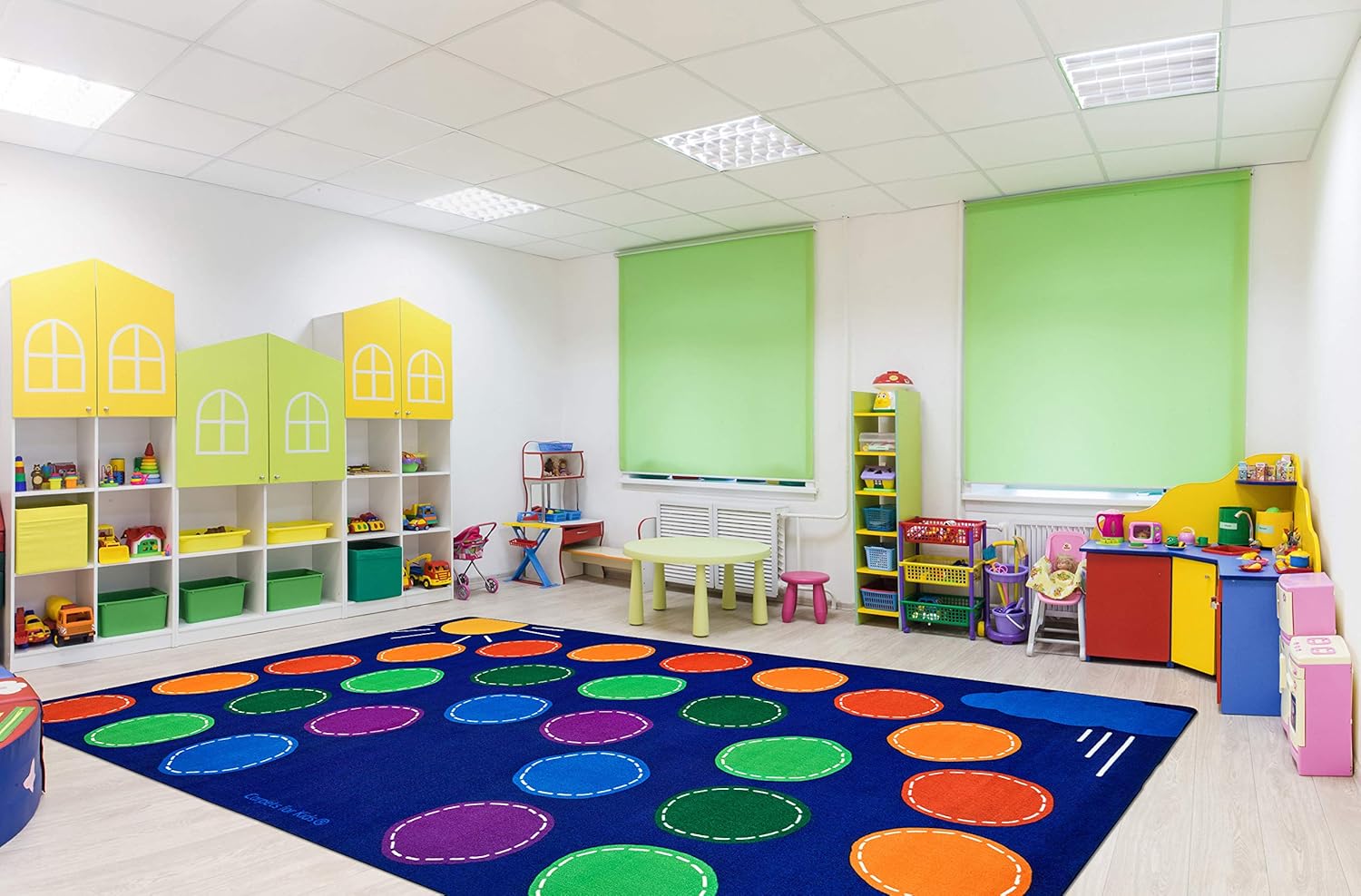 Carpets for Kids 8412 Rainbow Seating Classroom KidsTeen Room Rug 7ft 6in x 12ft Rectangle Multi Color