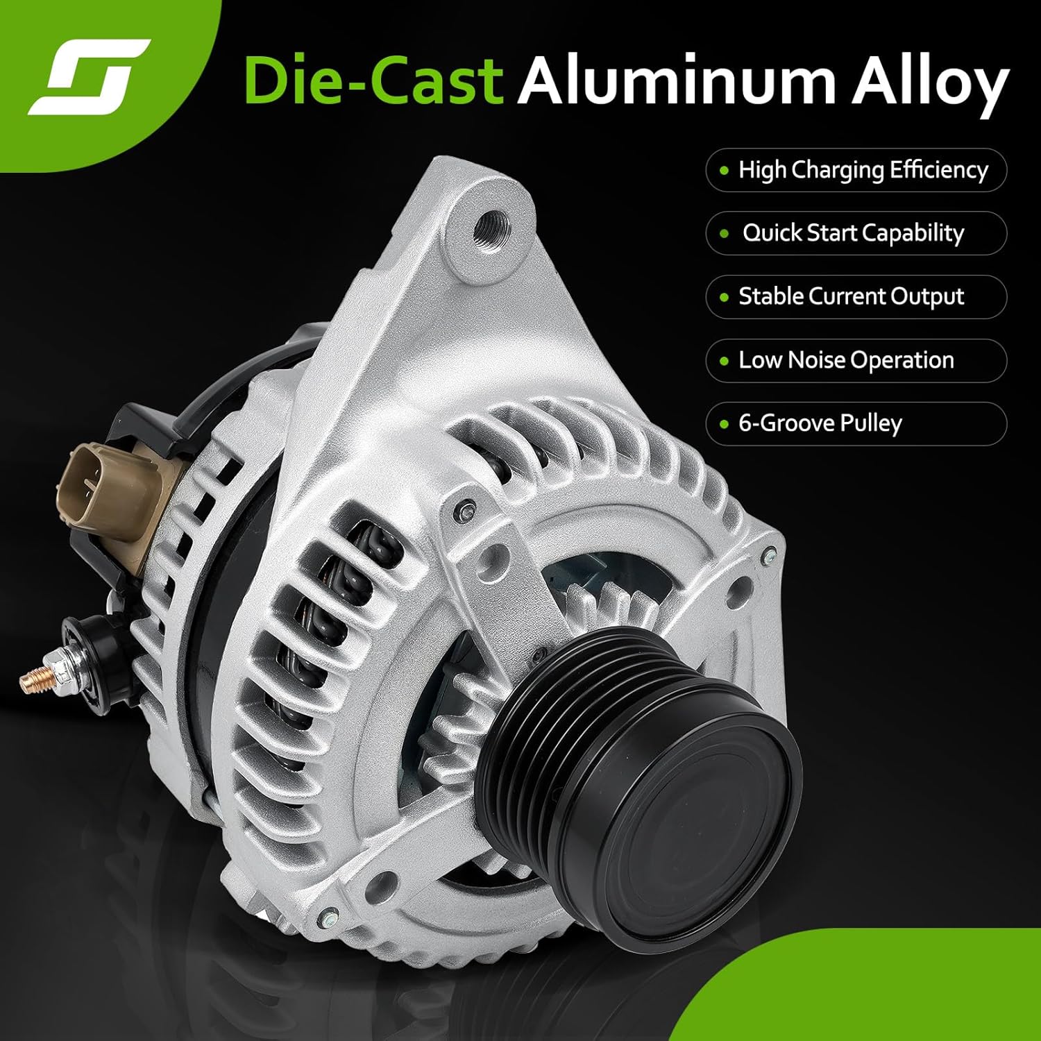 11402N New Alternator Compatible with 2009-2012 Toyota RAV4, 2012-2015 Camry, 2011-2016 scion TC 2.5L L4, Replace for 11402, 2706036010, 1042102270, 2706036011, 270600V010, 1042108431, 1042102340