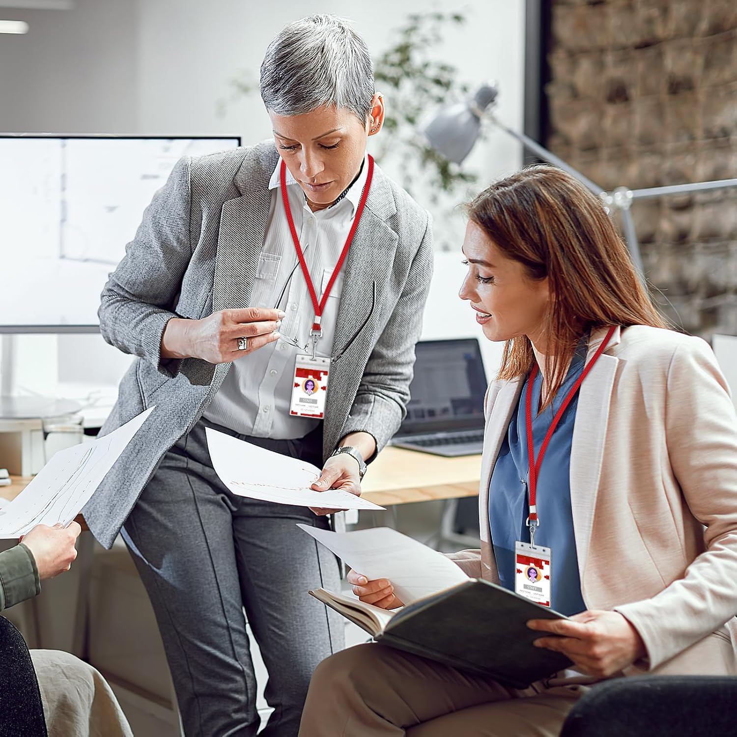 koorito 50 Pcs Badge Lanyards Flat Lanyards for ID Badges Bulk lanyard with Swivel J Hook Clip for Office Worker, Student, Teacher (Red) - Image 6