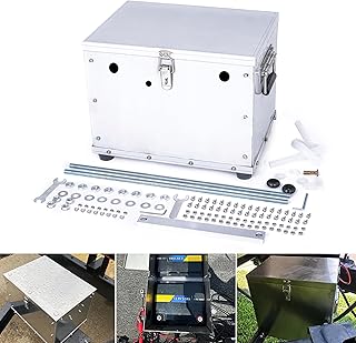 Battery Box Relocation Kit Aluminum Universal Trunk Fit For All Cars Trailer, Boat, Trolling Motor, Pickup,RV,Portable Battery Box, Storage Case-Group 27(Cable not included)