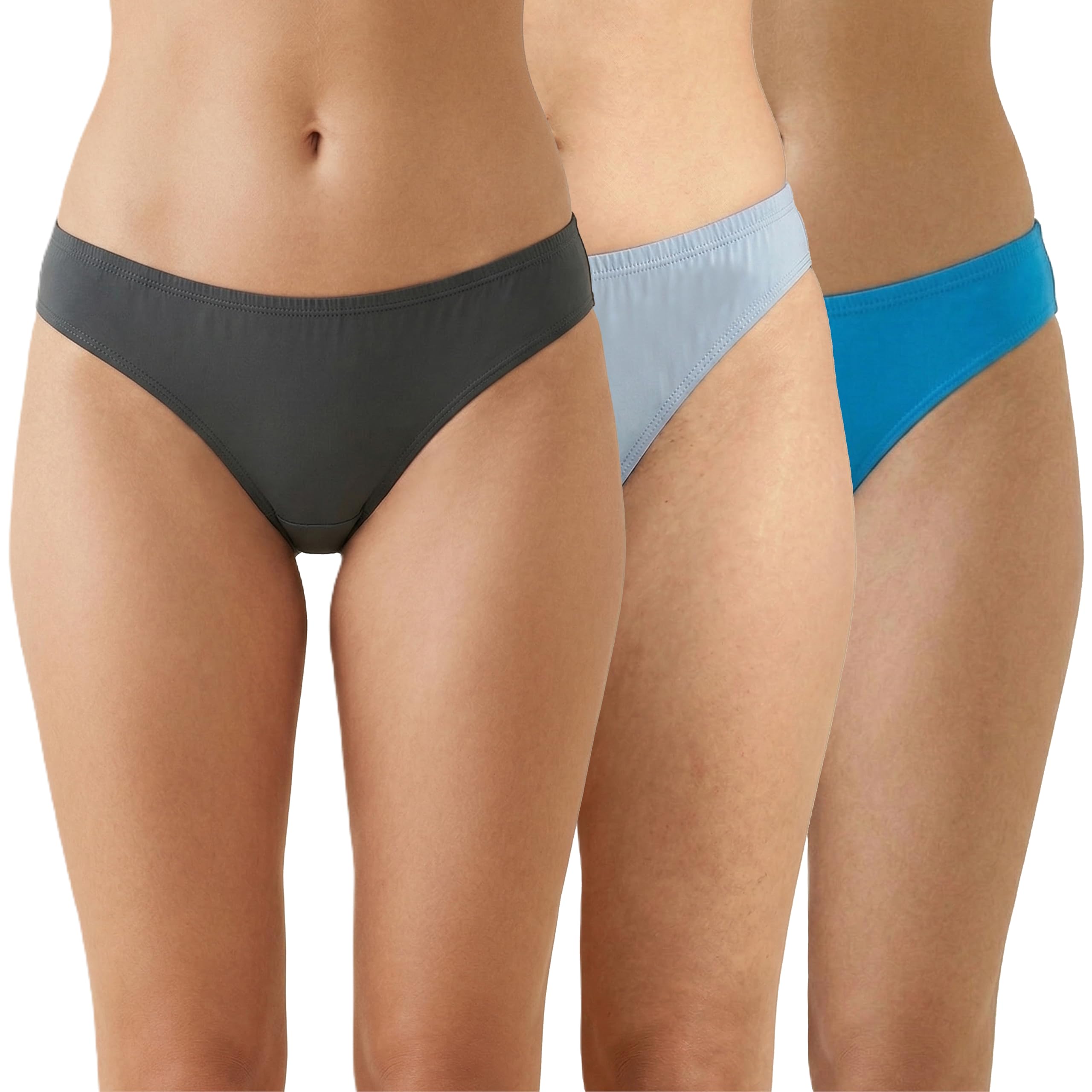 selfcare Women's Low Rise Bikini Panty|Soft Nylon Stretch Fabric|Medium Coverage|Concealed Soft Elastic Waistband|Seamless Feel |Pack of 3_2-picture-31