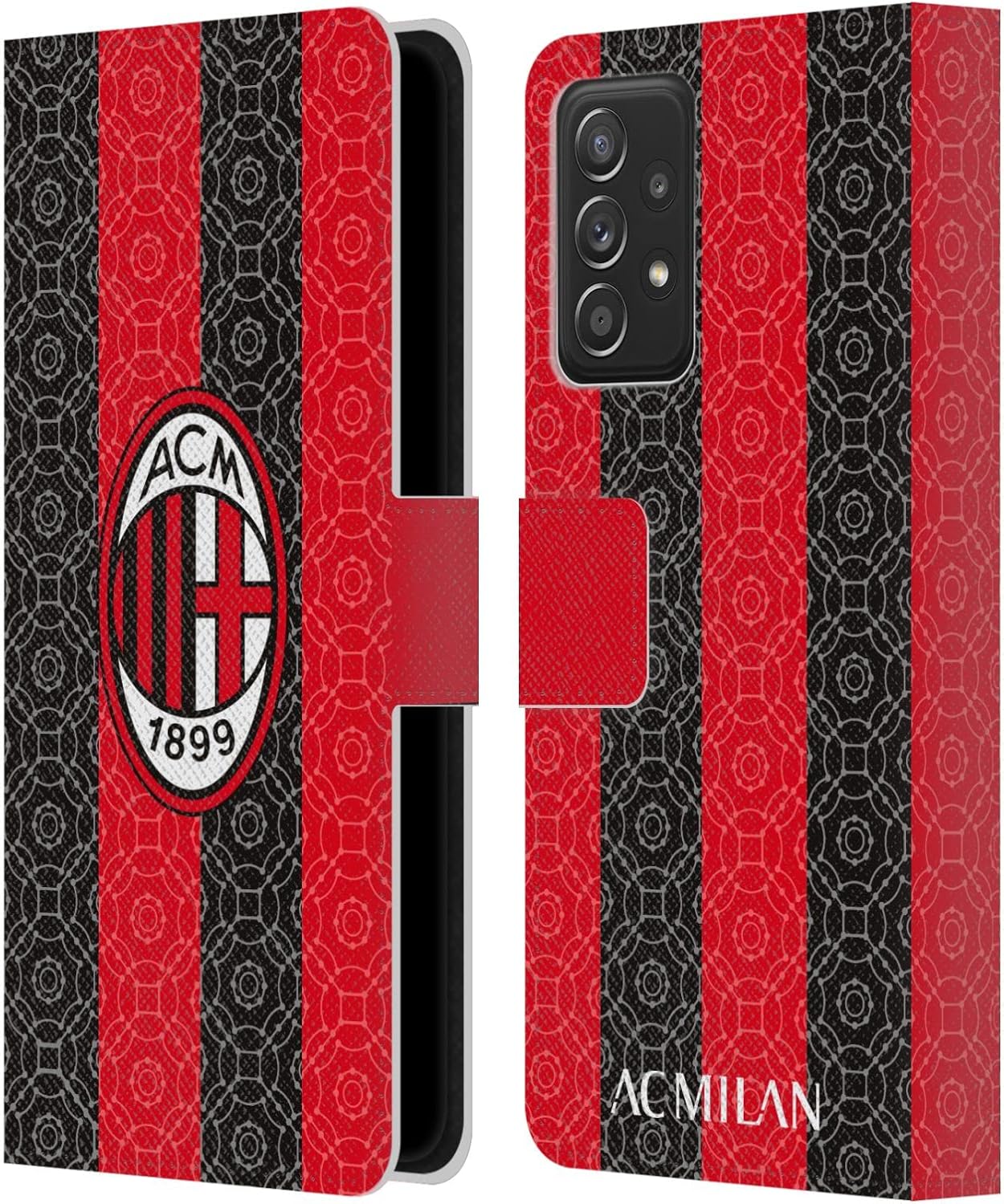 Head Case Designs Officially Licensed AC Milan Home 2020/21 Crest Kit Leather Wallet Case Compatible with Galaxy A52 / A52s / 5G (2021)
