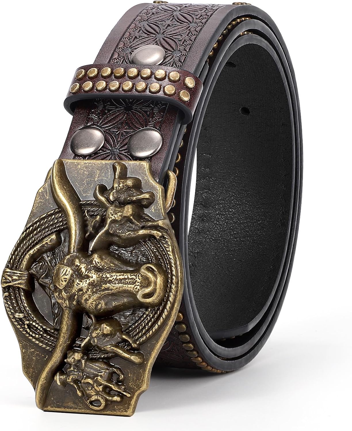 TRIWORKS Western Leather Belt for Men Cowboy Cowgirl Belt for Jeans - Image 7