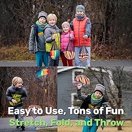 NUTTY TOYS Parachute Toys for Kids - Tangle Free Outdoor Flying Parachute Men, Top Indoor & Outside, 3 4 5 6 7 8 9 10 11 12 Year Old, Best Christmas Stocking Stuffers Idea 2025 Unique Boy & Girl Gifts