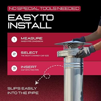 Chimcare 5 Round Air-Cooled Chimney Cap Keeps Sparks Down, Improves Draft & Weather Protection