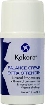 Kokoro Extra Strength Natural Progesterone Creme | Skin Moisturizing Cream | 1.7 oz Pump | 50% More Progesterone | Paraben-free | No Phytoestrogens | No Animal Products, By-Products, or Animal Cruelty