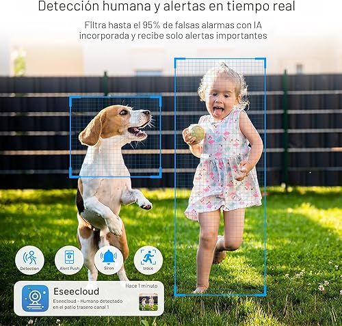 Miniatura 7 de Cámara de seguridad de bombilla de 2 paquetes, cámaras de seguridad 2K de 5G y 2.4 GHz, inalámbricas, para exteriores, 360  PTZ, para seguridad en