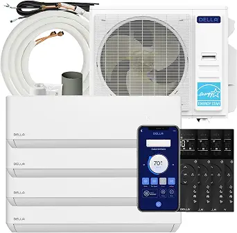 Della 42K BTU ODU 24 SEER2 4-Zone Mini Split Air Conditioner with Heat Pump and WiFi