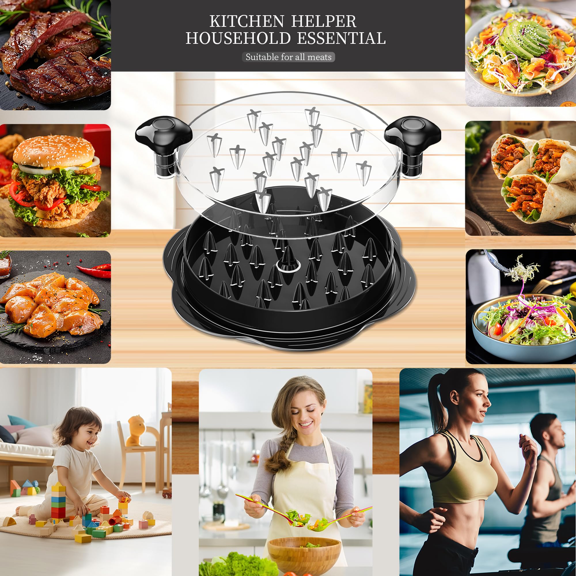 Vertdens Chicken Shredder, Chicken Shredder Tool Twist?Chicken Crusher?Twist Large Visual Chicken Breast Shredding Tool ?Suitable for shredding All Kinds of Meat Products