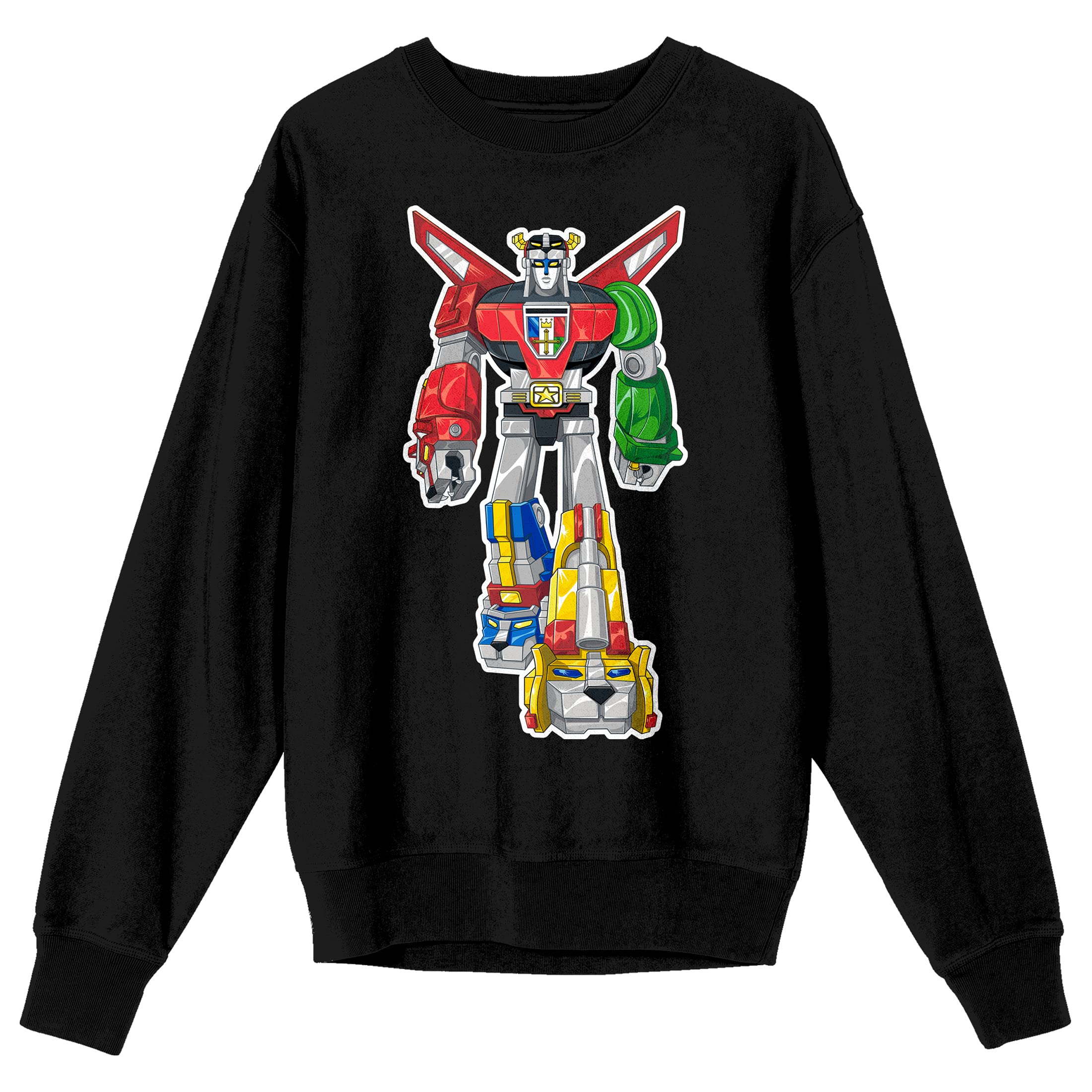 Voltron Defender Of The Universe Robot Crew Neck Long Sleeve Black Unisex Adult Sweatshirt