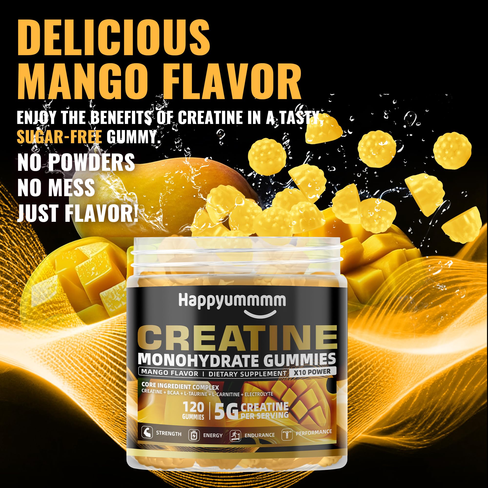 Amazon.com: Happyummmm NSF Certified Creatine Gummy 5g - Creatine