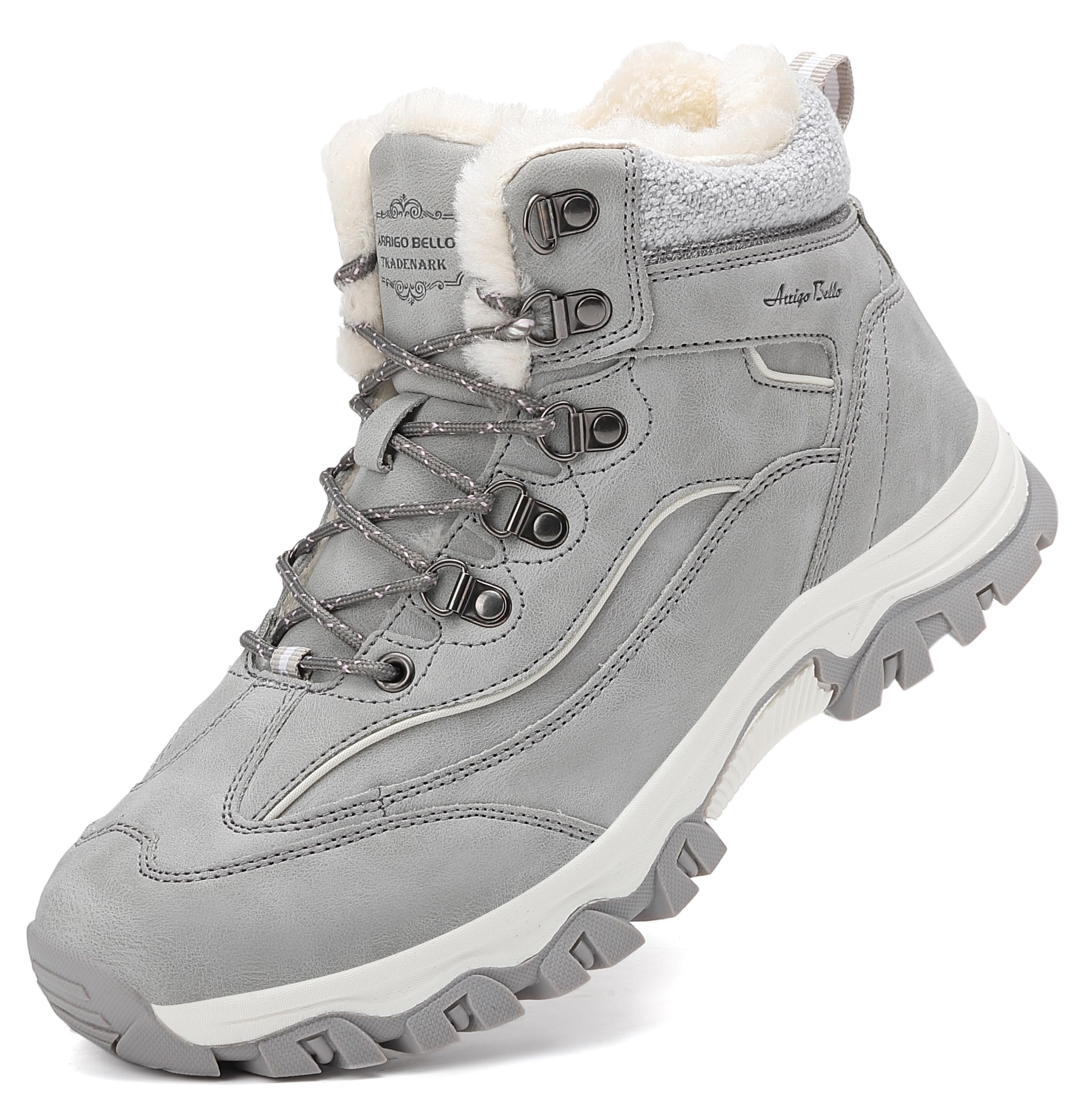 ARRIGO BELLO Donna Stivali da Neve Invernali Scarpe Allineato Pelliccia Caloroso Caviglia Piatto Stivaletti Sportive Boots Escursionismo 36-41