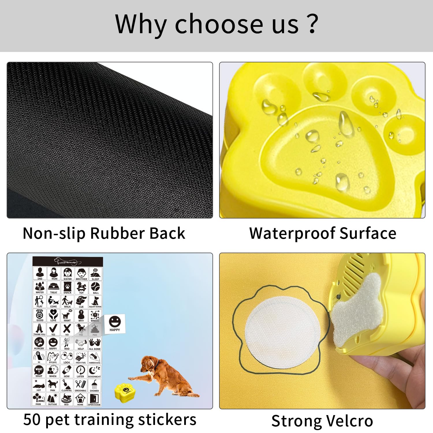 Lot de 5 Boutons pour Chien,Bouton Chien,Boutons de Communication pour Chien,Entraînement des Animaux de Compagnie,Bouton pour la Communication - 30 Secondes d'enregistre,Ment Vocal