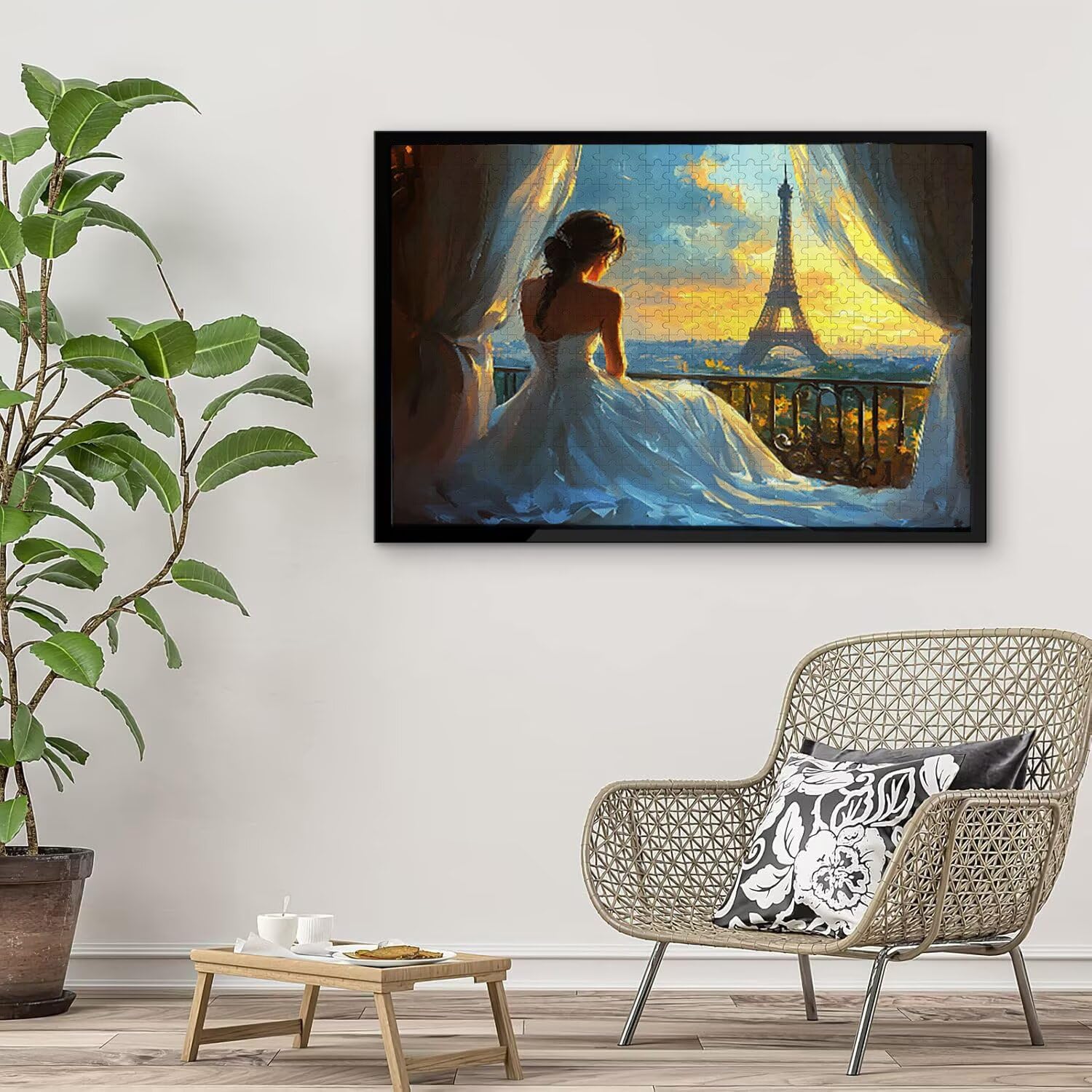 Puzzle in Legno per Adulti 5000 Pezzi | Torre Eiffel Donna| Giocattoli Educativi | Puzzle Adulti E Famiglie Decor | Dimensione Di 156x105cm | Regalo Adultis | Regali Natale (Formato: 62.4x42in) o-4