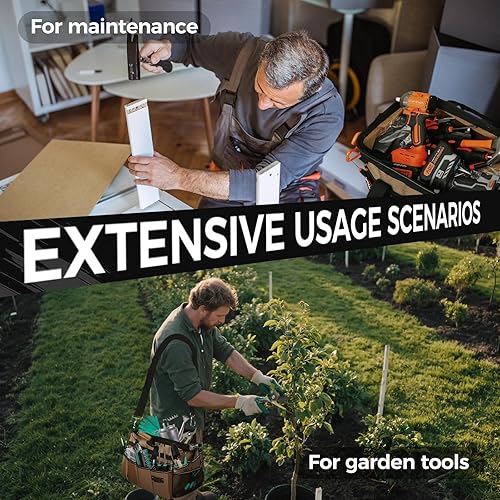 Miniatura 7 de COMOWARE Bolsa de herramientas de 16 pulgadas, organizador de herramientas resistente de 19 bolsillos con correa de hombro ajustable de 51.2