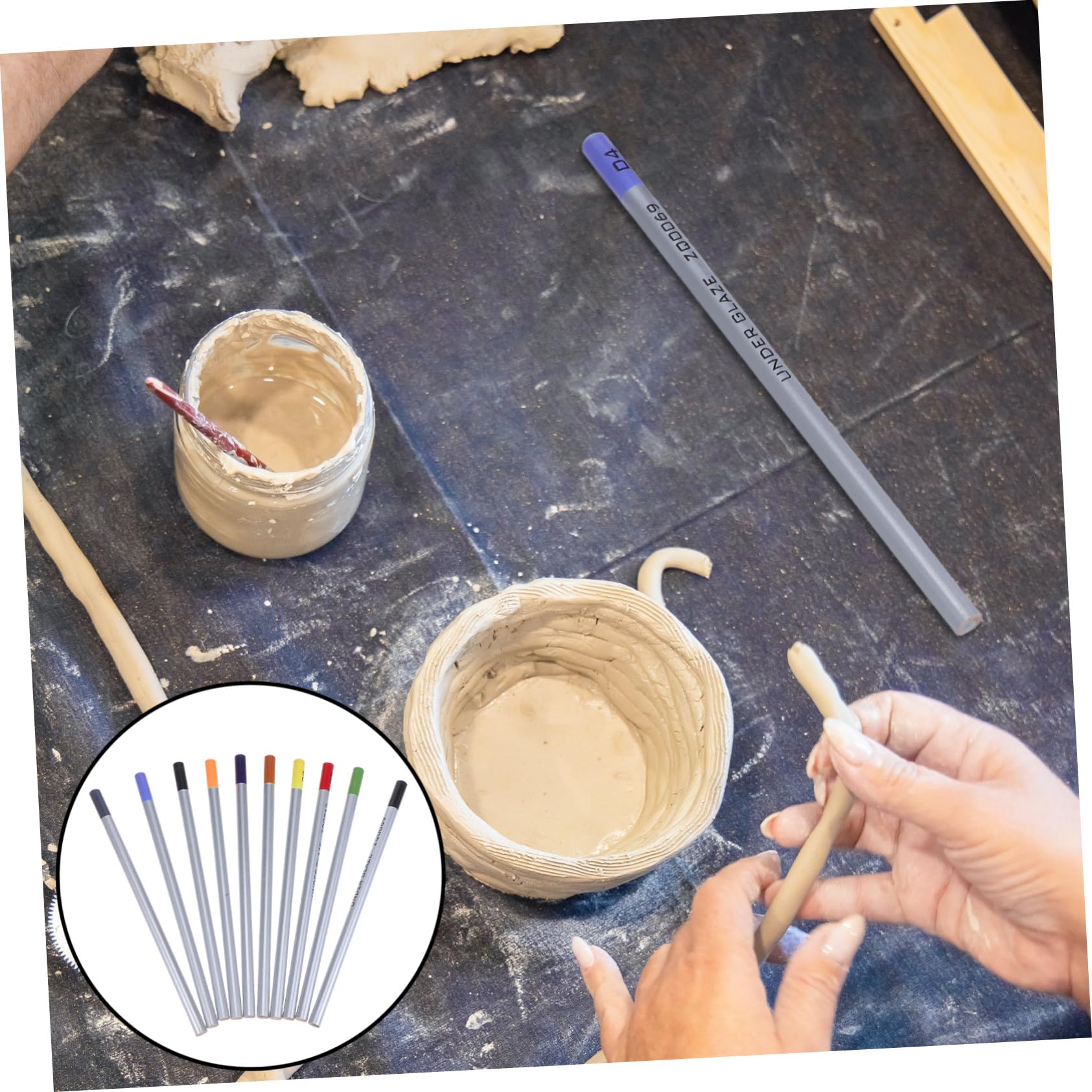 OSALADI Kolorowanie Szkliwa Ceramicznego Narzędzia Do Rysowania Ceramiki Kredki Do Malowania Podszkliwnego Narzędzia Malowania Ręcznego Ceramiki Szkliwa Ceramicznego