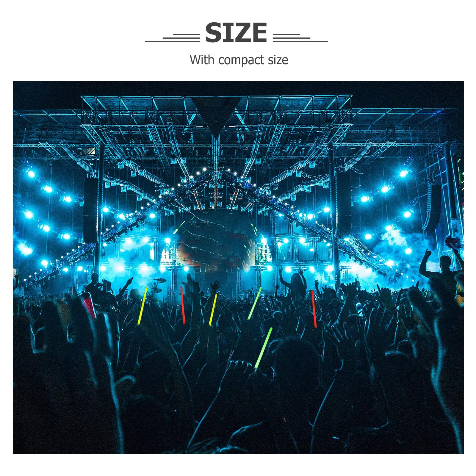 Barras Luminosas Desechables 15x340 Mm, 10 Unidades | Plástico Ligero, No se Rompe Facilidad, Brilla Oscuridad, Adecuado para Nochevieja y Fiestas Color Aleatorio