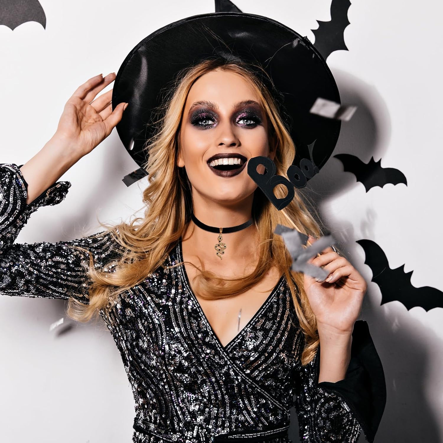 Snake Choker Necklace for Women Black Choker Necklace Gothic Velvet Necklace Statement Serpent Necklace (Snake Choker Gold) - Image 5