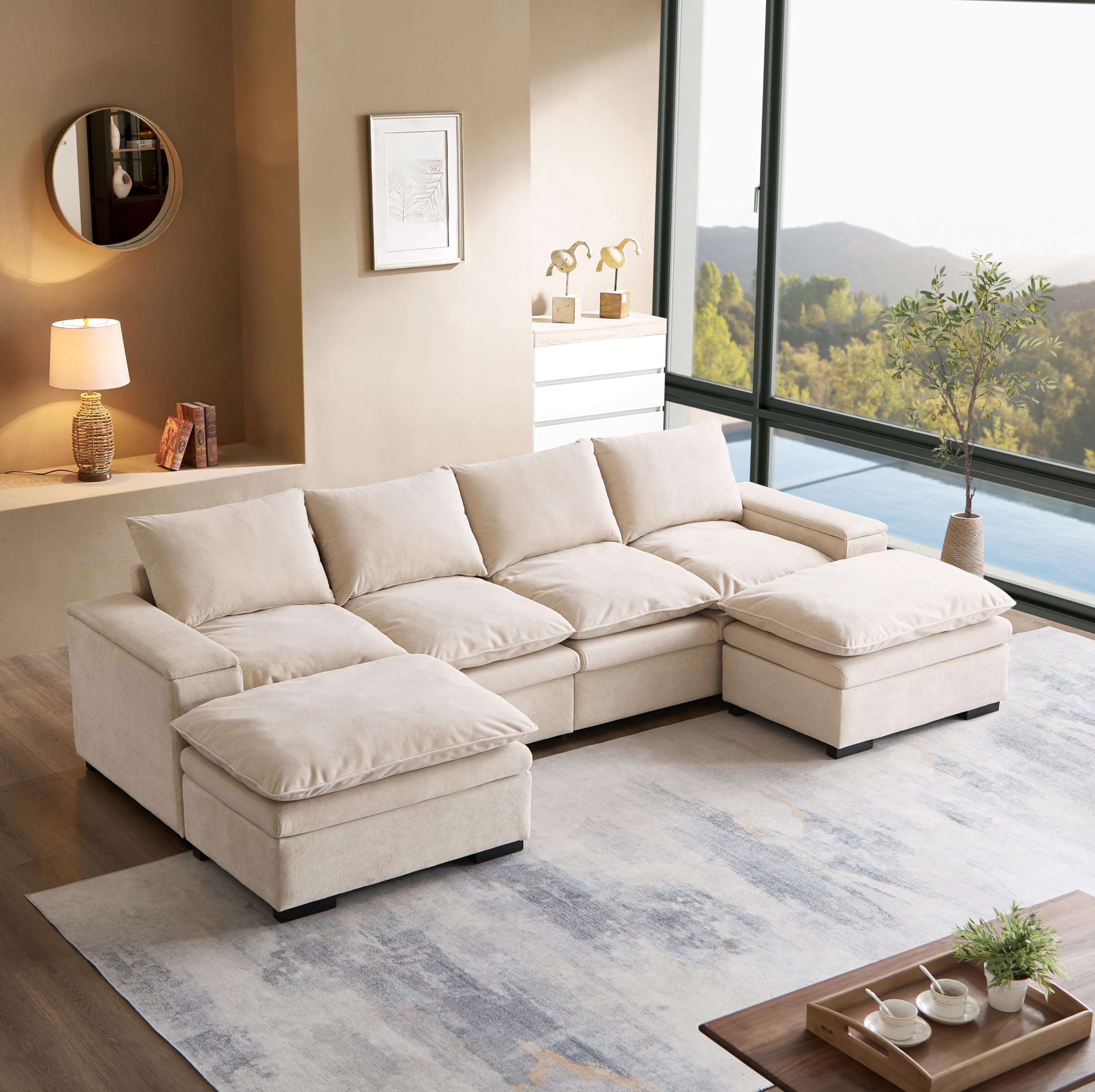 Amazon.com: N NOORDENIYA 122″ Oversized Modular Sectional Sofa