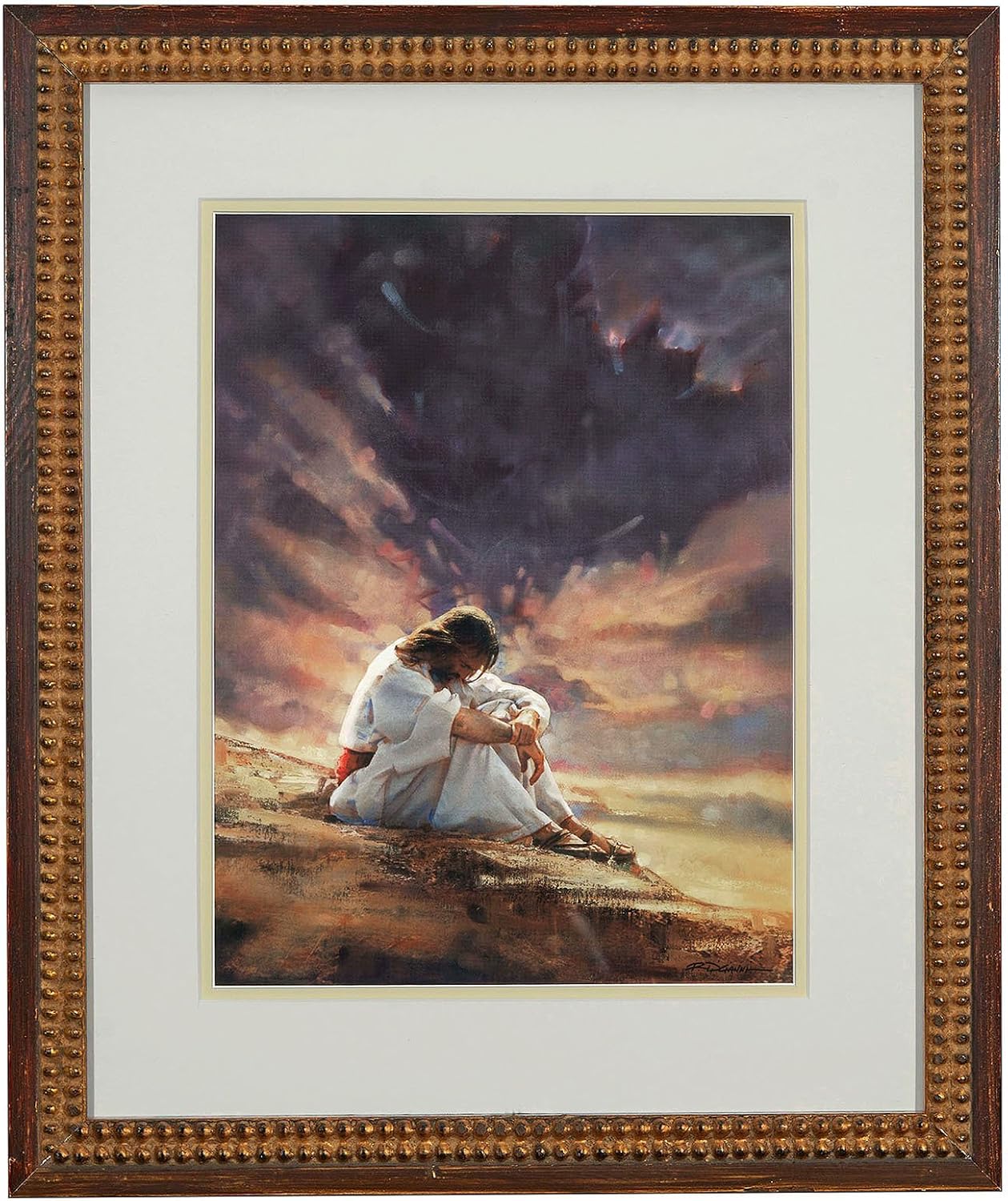 Amazon.com: Ron DiCianni In the Wilderness Matted and Framed Jesus ...