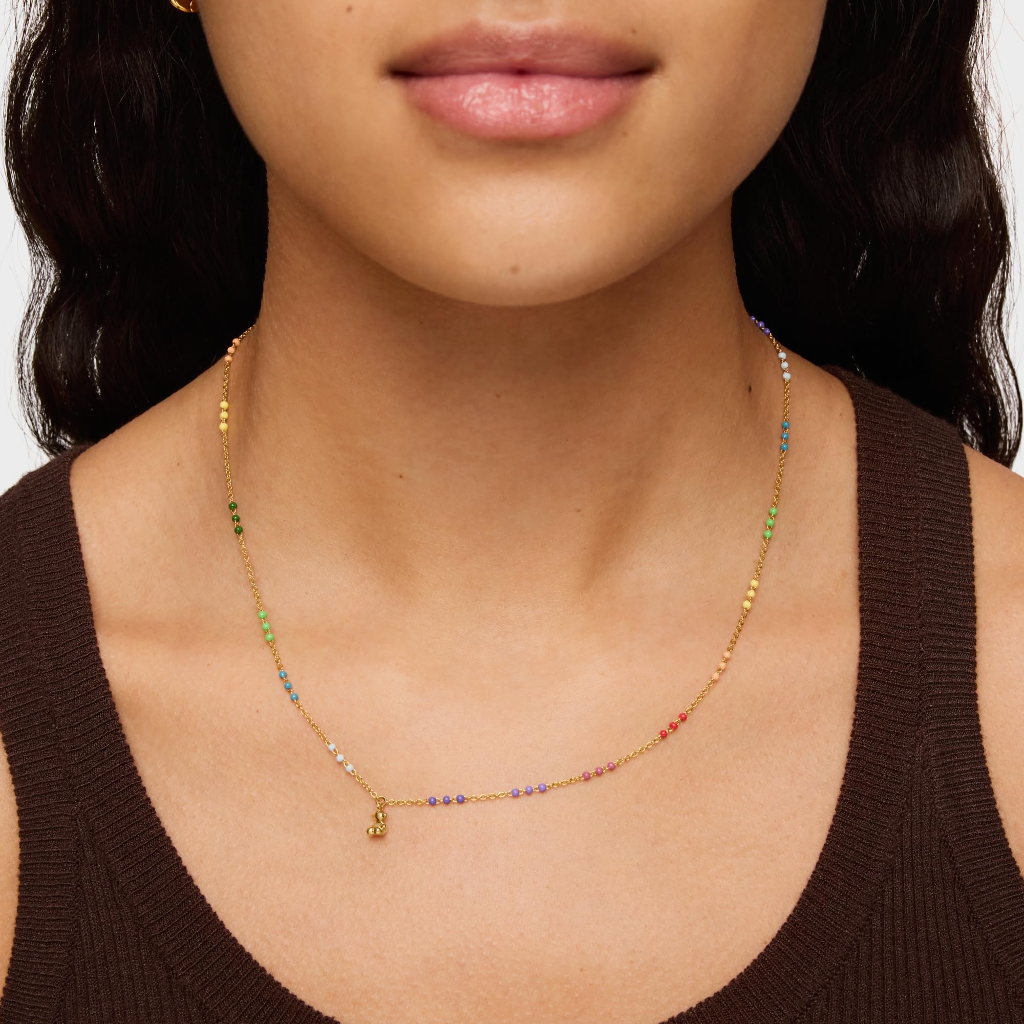 TOUS Collar para Mujer con Baño de Oro 18 Kt sobre Plata de Primera Ley y Esmalte, Colección Bold Bear